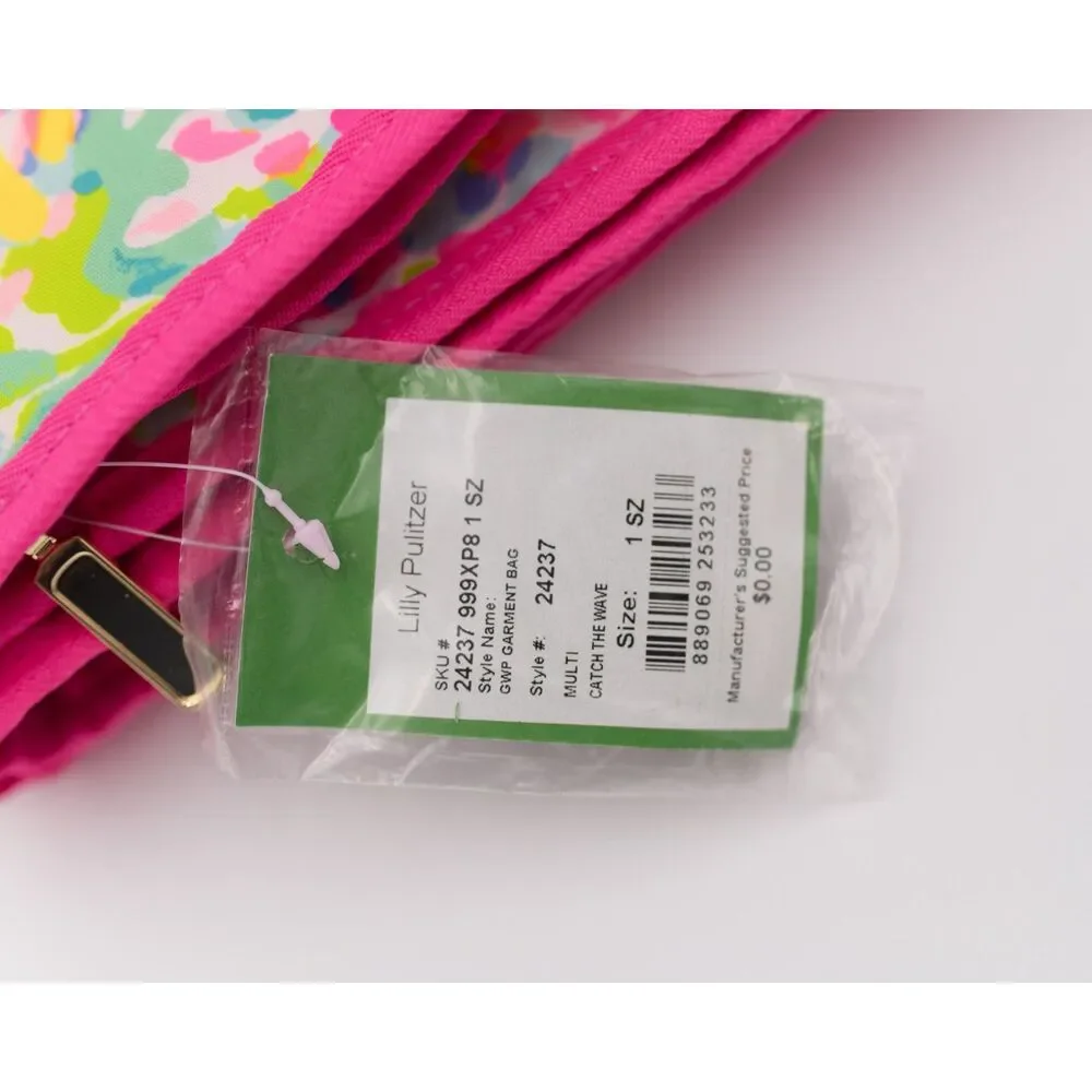 Lilly Pulitzer Catch the Wave Grip Garment Bag NWT Pink Floral Travel Bag - Picture 3 of 6